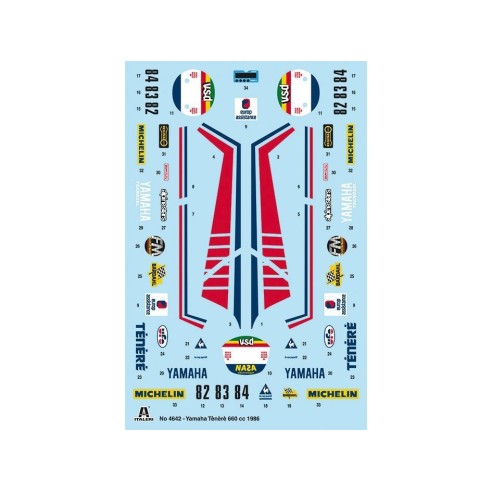 Italeri YAMAHA Ténéré 660cc Paris Dakar 1986 In kit montaggio ITA4642