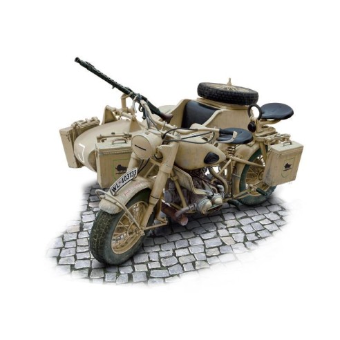 Italeri German Military Motorcycle with side car (Kit di Montaggio)-7403 - Scala 1 : 9