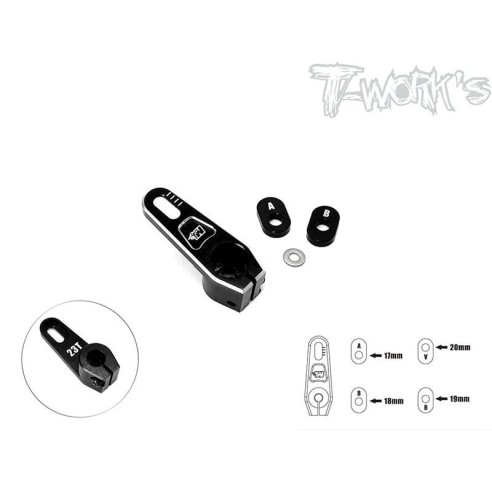 T-WORK'S Squadretta Servo ERGAL7075 Regolabile 23T +15 Level