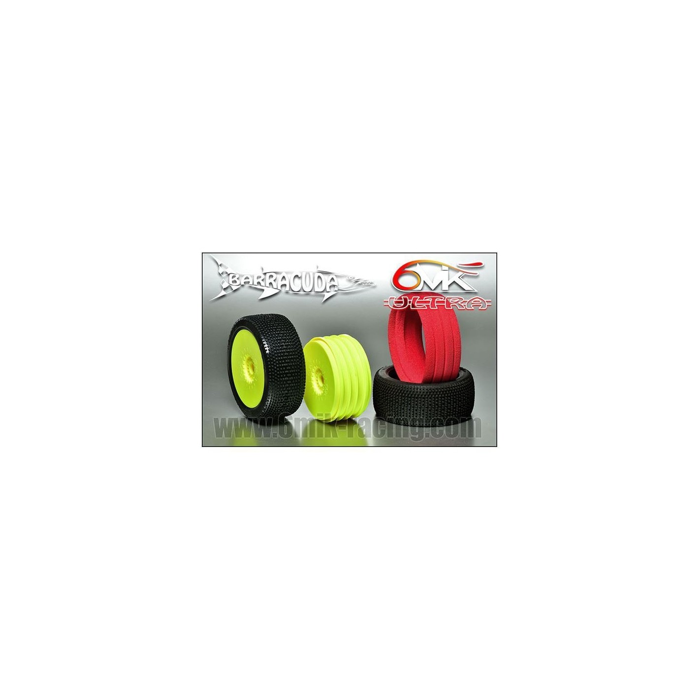 6MIK Coppia Gomme 1 8 Buggy Barracuda CS Super Soft Non Incollate Su 