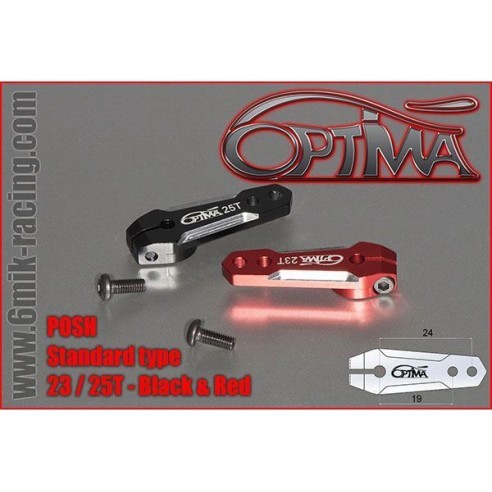 Optima  Squadretta servo alluminio 25T Rossa