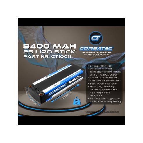 Corsatec Batteria Graphene HV+ Lipo 2s stick 8400 mah 138C CT10011