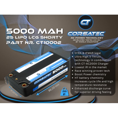 Corsatec Graphene HV+ Lipo 2s shorty 5000mah  10002