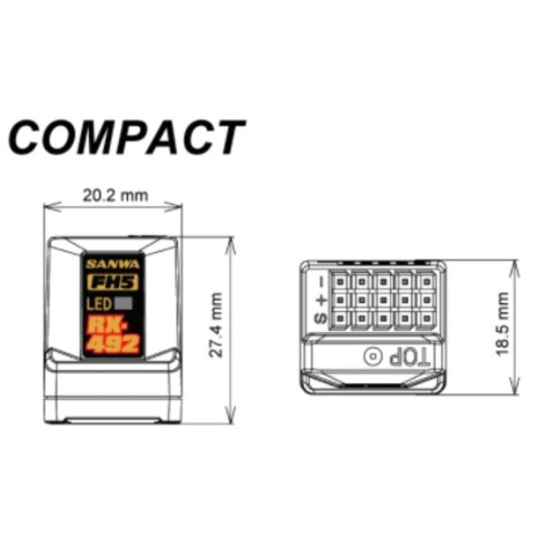 Sanwa Ricevente RX-492 waterproof 2,4GHZ FH5
