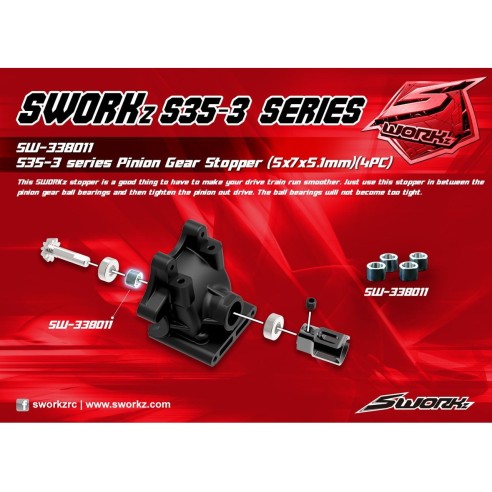 Ricambi S-Workz Pinion Gear Stopper (5x7x5.1mm)(4)