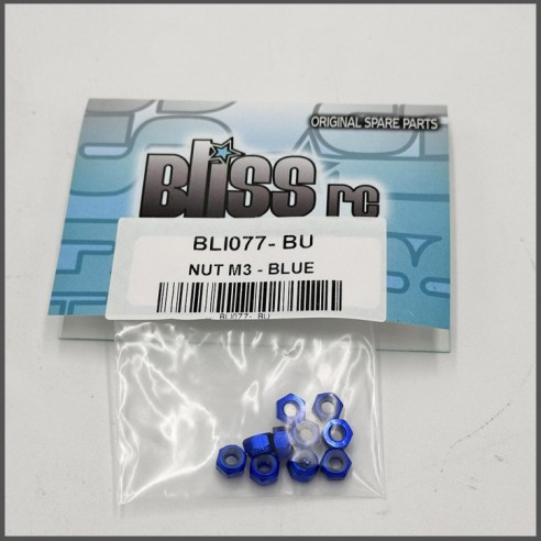BlissRC - Dado autobloccante M3  Blu (Pz.10)