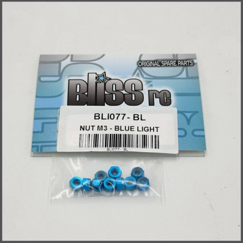 BlissRC - Dado autobloccante M3  Blu Light(Pz.10)