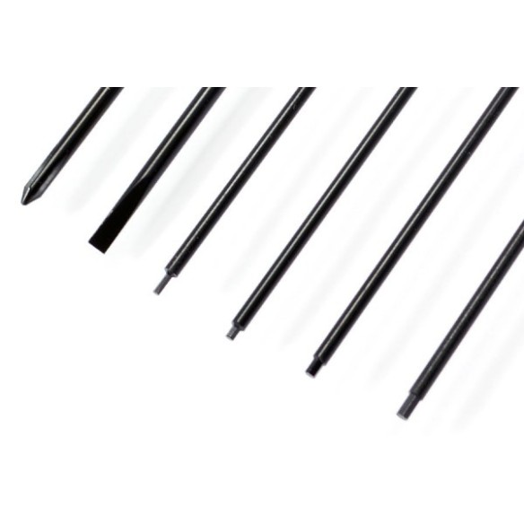 Fastrax Set di cacciaviti temprati 4 misure esagonali 1,5/2,0/2,5/3,0 mm.più 1 a croce e 1 a taglio