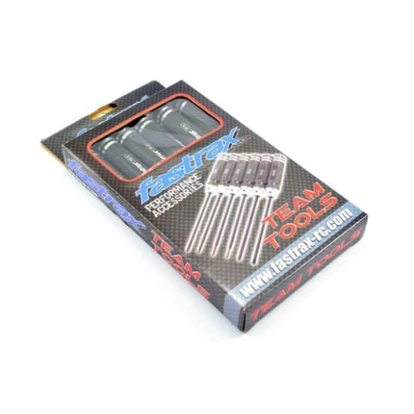 Fastrax Set di cacciaviti temprati 4 misure esagonali 1,5/2,0/2,5/3,0 mm.più 1 a croce e 1 a taglio