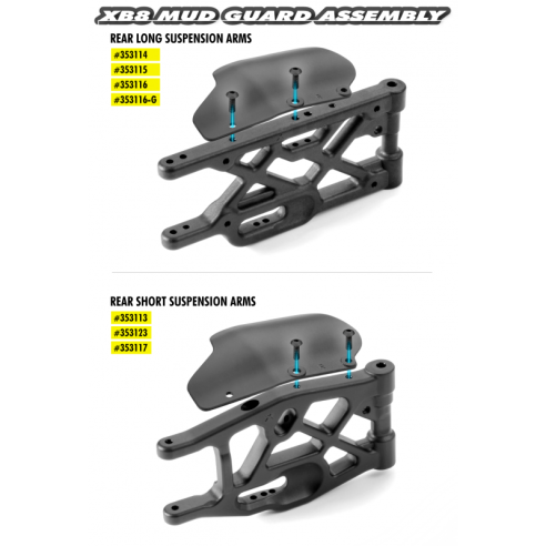 Ricambi Xray Xb Composite Rear Mud Protector (L+R) 353193