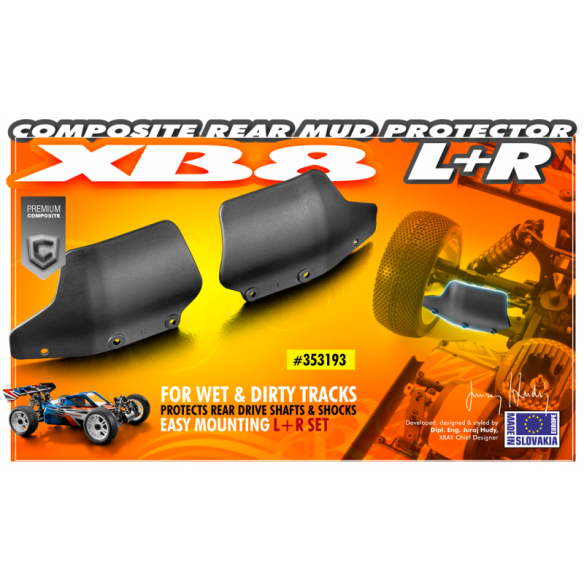 Ricambi Xray Xb Composite Rear Mud Protector (L+R) 353193