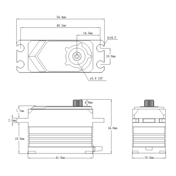 Servocomando SRT SRT BHX6 HV Brushless servo 35.0KG/0.53SEC [8,4V]