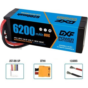 DXF 4S Lipo Batteria 14.8V 6200mAh 80C TX90