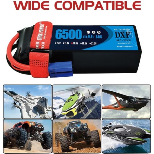 DXF 4S Lipo Batteria 14.8V 6500mAh 80C EC5