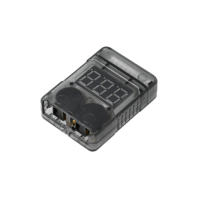 Misuratore di tensione della batteria Lipo 1-8S con custodia rigida e allarme acustico programmabile (BLI506)