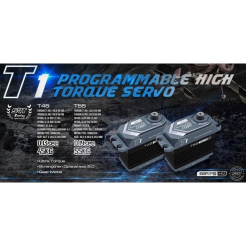 Servocomando SRT T45 Brushless Servo HV CNC Alugehäuse 45.0kg/0.13 sec @8.4V