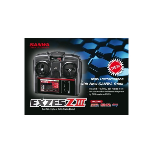 Sanwa Exzes ZIII Radio incluso 2 RX-493i Ricevente Batteria cappellino e Pit Mat ZIII  Sanwa incluso 101A33171A
