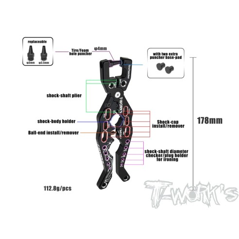 T-Works TT-112-21 Set Attrezzi Cambio Cuscinetti Motore