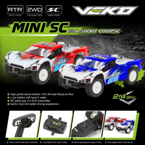 Veko Mini SC Rossa 1:24 Short Course RTR con Gyro