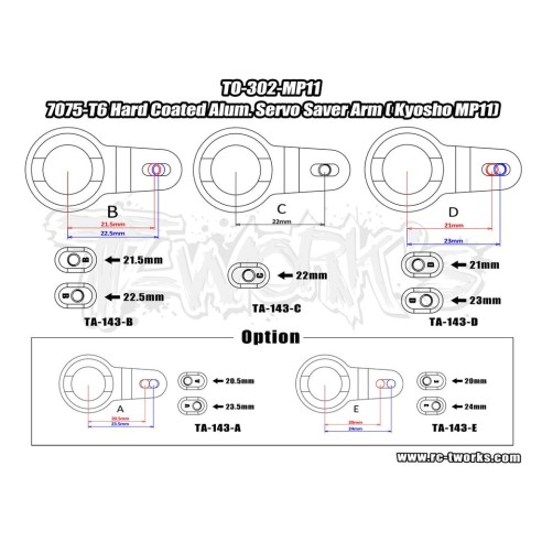 T-Work’s Salvaservo Ergal Kyosho MP11 TO-302-MP11