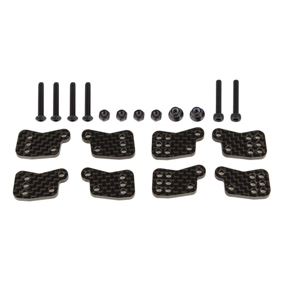 Team Associated RC8B4.1 FT Rear Hub Tower Set, carbon fiber 81649