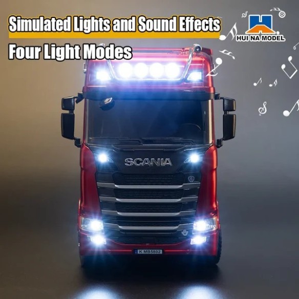 Huina Camion SCANIA 770S V8 1:18 Radiocomandato RTR ROSSO