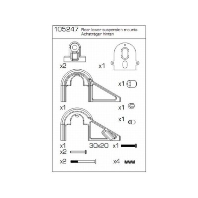 Carson - Ricambi Go Kart 1/4,5 RTR  'First Klass' Supporti Asse Posteriore