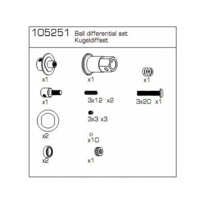 Carson - Ricambi Go Kart 1/4,5 RTR  'First Klass' Set Sfere Differenziale