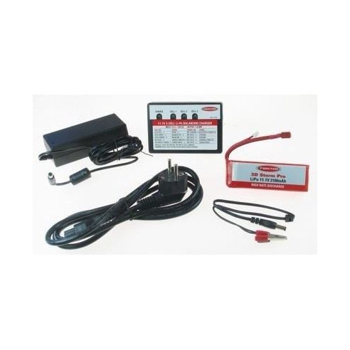 kit Carica batterie 12V -220V- e batterie lipo 2100  (3 celle)