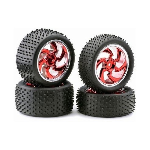 Ansmann Racing -  	 SET GOMME BUGGY TWIST ROSSO-CROMO 1:10