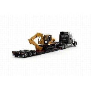 CAT- Camion PETERBILT 389 con Lowboy King Trail e Cat L 315C Escavatore scala 1:87
