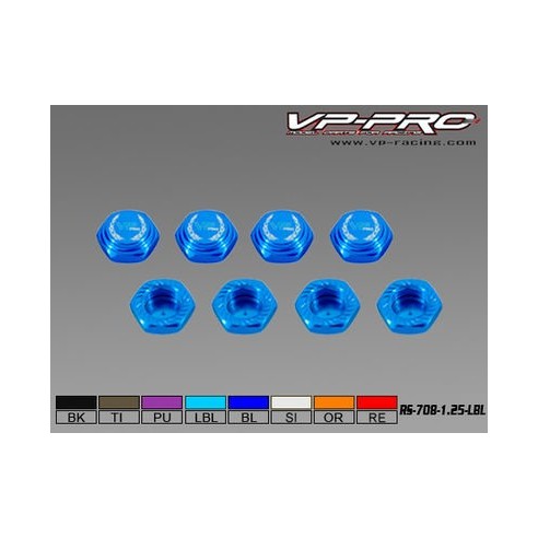 VP-Pro - Dado Ruota chiuso 17mm x1.25 (Pz.4) Light Blue