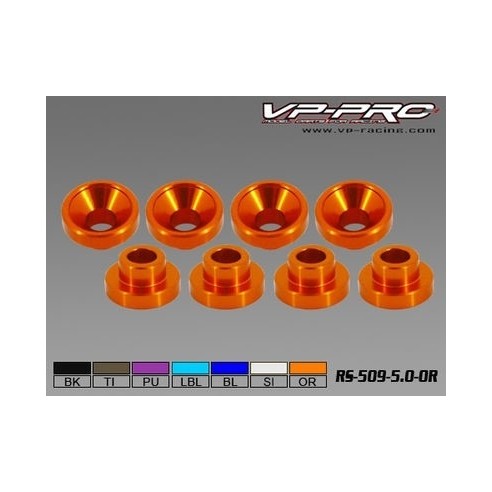 VP-Pro - Rondelle in Alluminio per fissaggio Servocomandi (Pz.8)  Orange