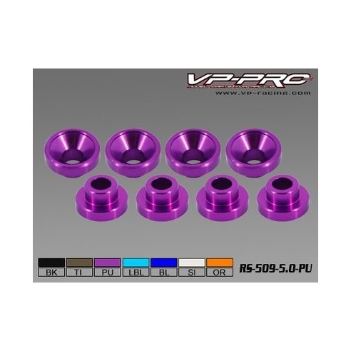 VP-Pro - Rondelle in Alluminio per fissaggio Servocomandi (Pz.8)  Purple