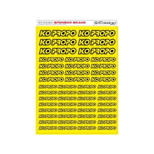 RCALLSTICKERS -  KO PROPO BRAND DECAL SHEET FLU YELLOW