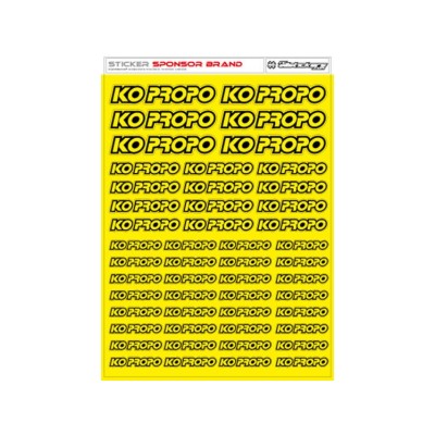 RCALLSTICKERS -  KO PROPO BRAND DECAL SHEET FLU YELLOW