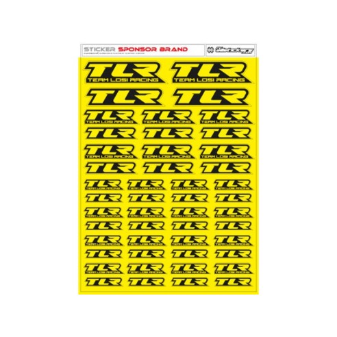 RCALLSTICKERS -  TLR BRAND DECAL SHEET FLU YELLOW