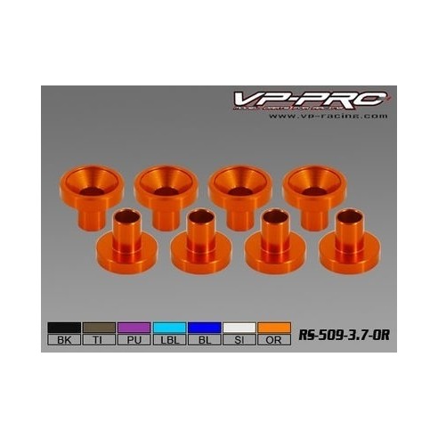 VP-Pro - Rondelle in Alluminio per fissaggio Servocomandi (Pz.8)  orange