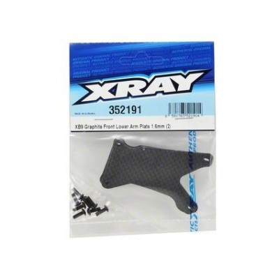 Ricambi Xray XB9 -  Graphite Front Lower Arm Plate Set 1.6mm (2)